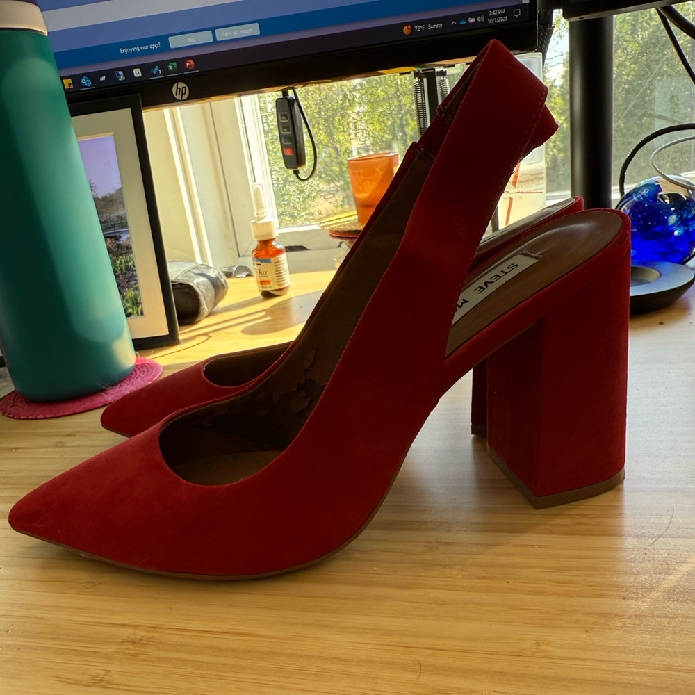 Steve Madden Bold Red Block Heels